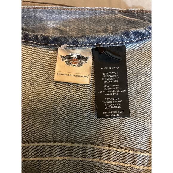 HARLEY DAVIDSON | denim vest large blue - Picture 3 of 5
